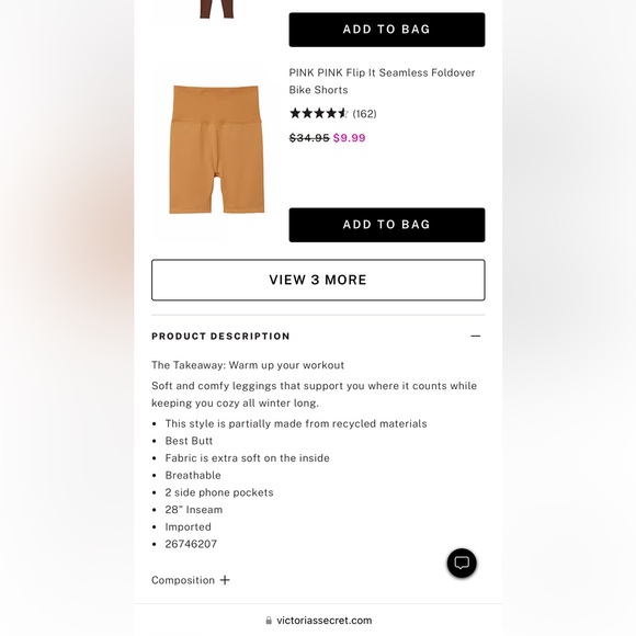 PINK High-Waist Full Length Winter Legging XXL - Picture 10 of 10